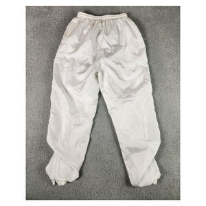 Vintage 90s Womens White Zipper Retro Hip Hop Baggy Nylon Track Pants